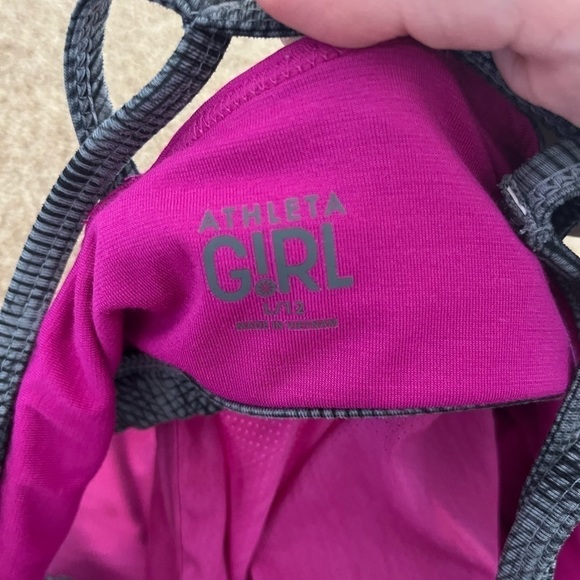 Athleta Girl Cloud Hatch 2 in 1 Tank Pink Gray Size Large - Picture 8 of 8